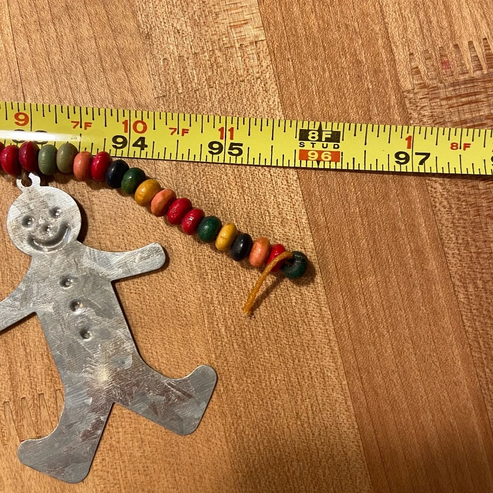 Vintage 8ft Gingerbread Beaded Christmas Garland Primitive Decor